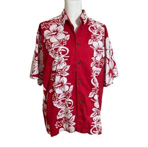 Hawaiian Print Tropical Trading Company Shirt Size Large